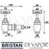 Bristan 1901 Globe Taps Dimensions